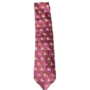 Versace Mens Silk Tie Burgundy Medusa Made in Italy Formal Cocktail